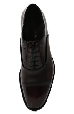 Мужские кожаные оксфорды PRADA темно-коричневого цвета, арт. 2EA130-055-F0397-X000 | Фото 6 (Материал сплава: Проставлено; Стили: Классический; Нос: Не проставлено; Материал внешний: Натуральная кожа)