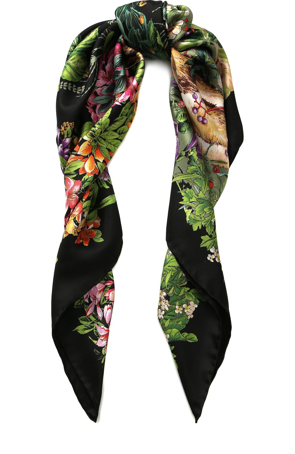 Шелковый платок с принтом GUCCI, арт. 513229/3G001, фото 1