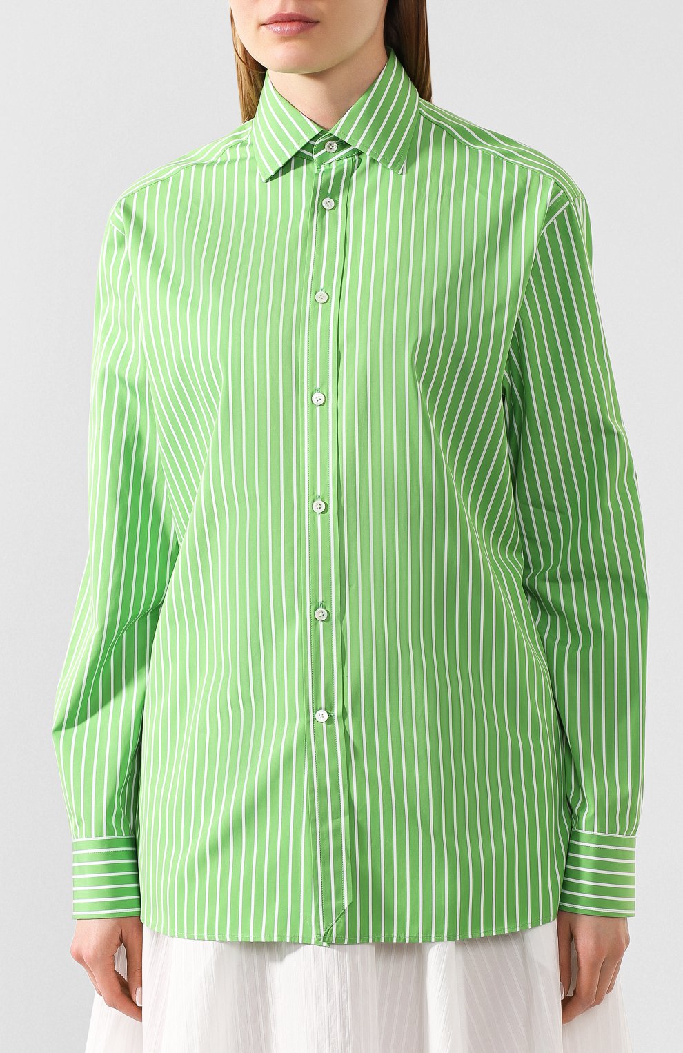 Хлопковая блузка RALPH LAUREN зеленого цвета по цене 79950 руб., арт. 290794255, фото 3 Хлопковая блузка RALPH LAUREN, арт. 290794255, фото 3