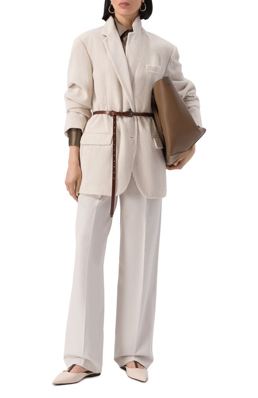 Вельветовый жакет Brunello Cucinelli MG5167514P Кремовый  MG5167514P Фото 2
