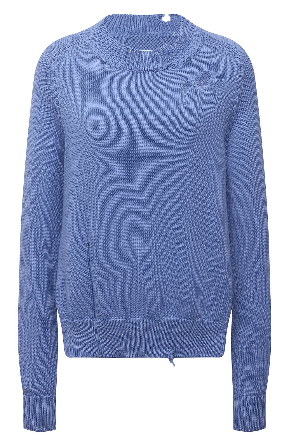 Хлопковый свитер MAISON MARGIELA голубого цвета по цене 54650 руб., арт. S51GP0218/S17663, фото 1 Хлопковый свитер MAISON MARGIELA, арт. S51GP0218/S17663, фото 1