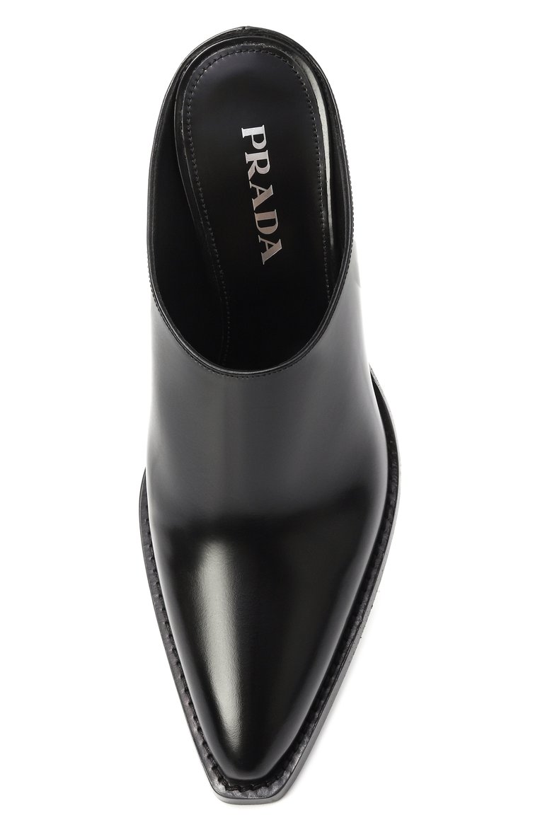 Женские кожаные мюли PRADA черного цвета, арт. 1S141NF055055 F0002 | Фото 6 (Подошва: Плоская; Каблук высота: Низкий; Материал внешний: Натуральная кожа; Материал внутренний: Натуральная кожа; Каблук тип: Устойчивый)