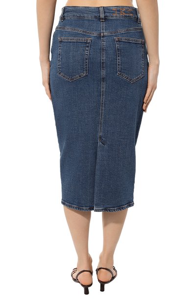 Джинсовая юбка KITON темно-синего цвета по цене 93300 руб., арт. DJ57201K0900D, фото 4 Джинсовая юбка KITON, арт. DJ57201K0900D, фото 4