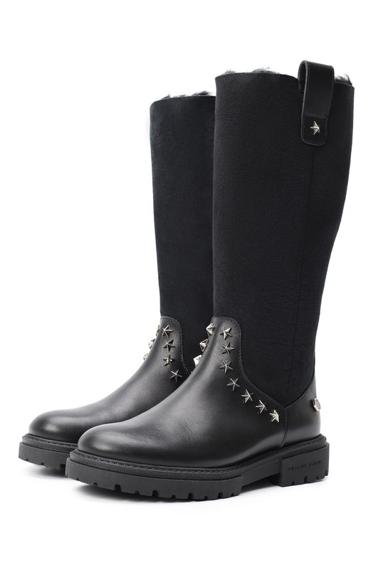 

Кожаные сапоги Philipp Plein, Чёрный