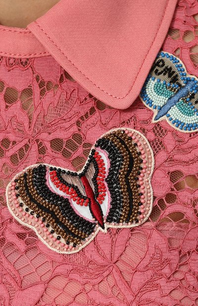 Приталенное мини-платье с кружевным лифом и отделкой в виде бабочек VALENTINO, арт. PB3VAG64/360, фото 5