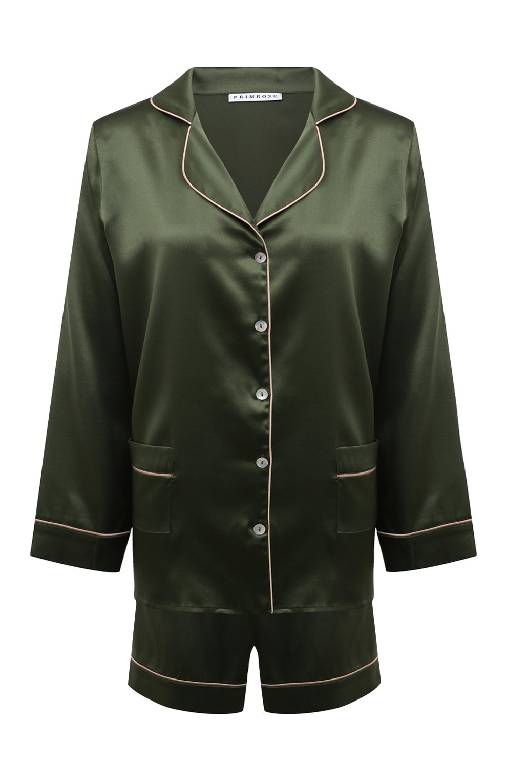 Шелковая пижама PRIMROSE зеленого цвета по цене 19500 руб., арт. 1W.603RS.S017, фото 1 Шелковая пижама PRIMROSE, арт. 1W.603RS.S017, фото 1