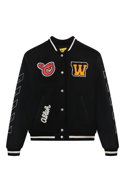 Шерстяной бомбер OFF-WHITE, арт. 0GEH001S24FAB001/12-12+/12-12+, фото 1