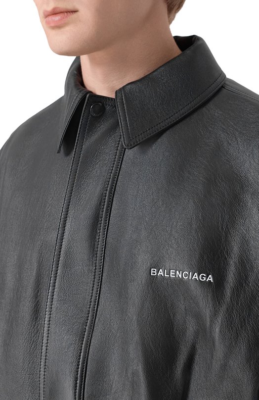Кожаный бомбер Balenciaga 830249/TLS01 Чёрный  830249/TLS01 Фото 5
