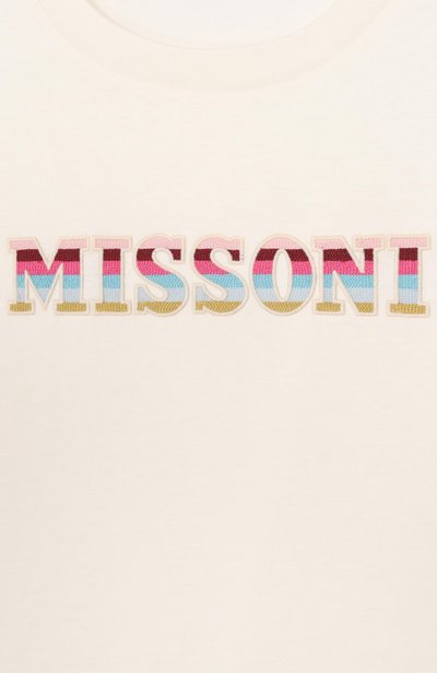 Хлопковая футболка MISSONI молочного цвета по цене 15750 руб., арт. MZ8B21/Z3672_001, фото 3 Хлопковая футболка MISSONI, арт. MZ8B21/Z3672_001, фото 3