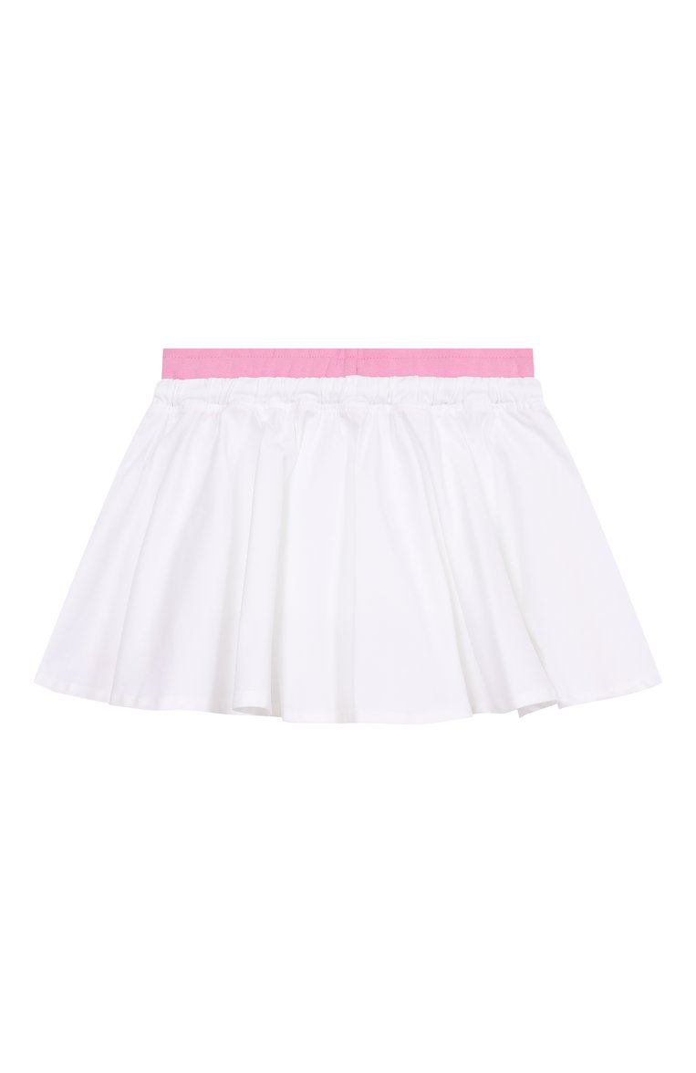 Детская хлопковая юбка MSGM KIDS белого цвета, арт. S5MSJGST264 | Фото 2 (Материал подклада: Хлопок; Материал внешний: Хлопок; Нос: Не проставлено; Случай: Повседневный; Автоматизация состава: Проставлено; Ростовка одежда: 6 лет | 116 см, 8 лет | 128 см, 10 - 11 лет | 140 - 146см, 12 лет | 152 см, 16 лет | 164 см)