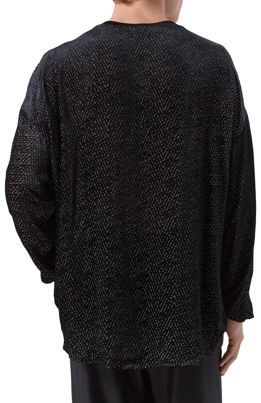 Рубашка из вискозы и шелка Giorgio Armani GM002309/TE17780 Чёрный  GM002309/TE17780 Фото 4