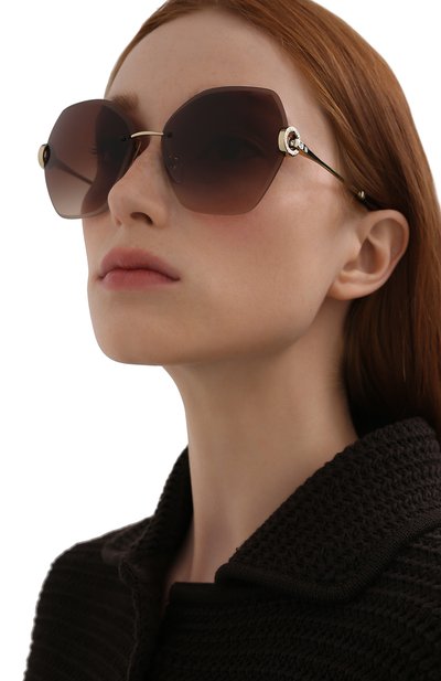 Солнцезащитные очки BVLGARI коричневого цвета по цене 33100 руб., арт. 6105B-278/13, фото 2 Солнцезащитные очки BVLGARI, арт. 6105B-278/13, фото 2
