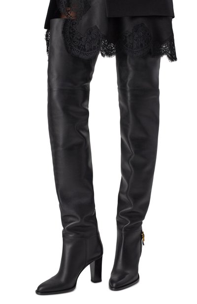 Женские кожаные ботфорты julia 85 SAINT LAURENT, арт. 840702/AAFBC