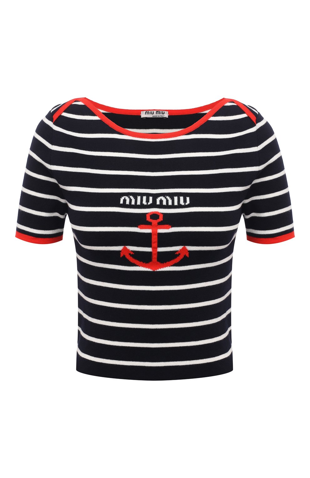 Хлопковый пуловер MIU MIU, арт. MML467-1Y6F-F0008, фото 1