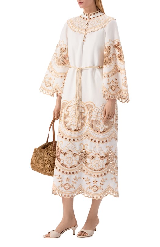 Льняное платье Zimmermann 5767DRS262 Белый  5767DRS262 Фото 2
