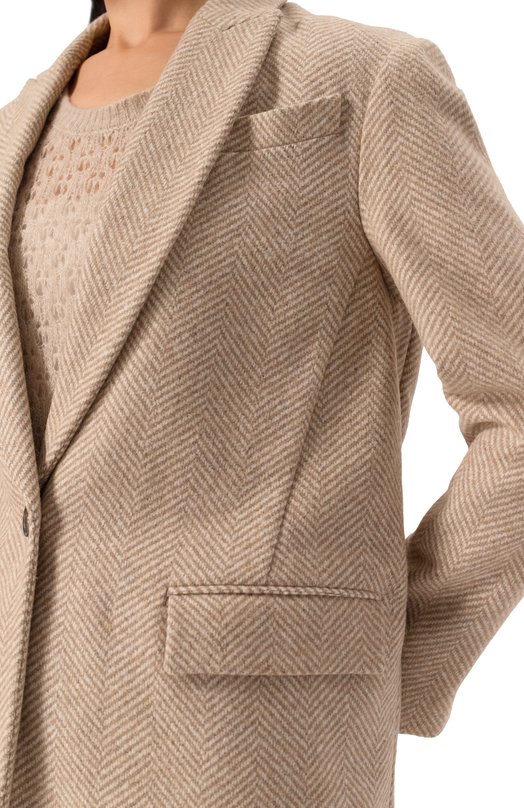 Шерстяной жакет Brunello Cucinelli MQ4742518 Бежевый  MQ4742518 Фото 5