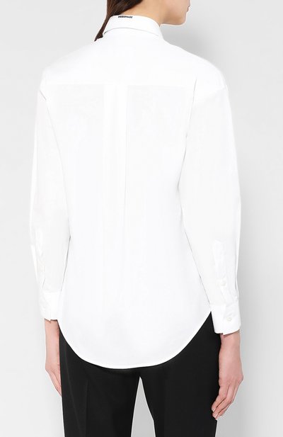 Хлопковая рубашка DSQUARED2 белого цвета по цене 41900 руб., арт. S75DL0605/S44131, фото 4 Хлопковая рубашка DSQUARED2, арт. S75DL0605/S44131, фото 4