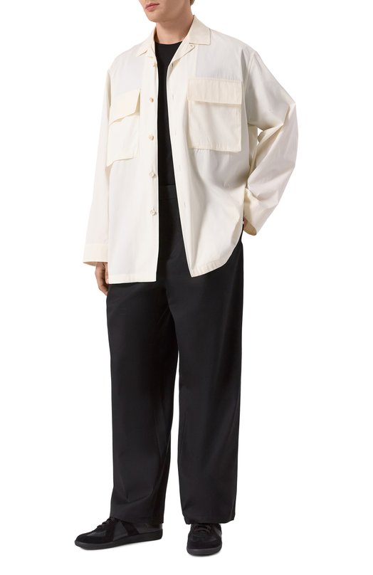 Хлопковая рубашка Jil Sander J47DL0167-J45292 Кремовый  J47DL0167-J45292 Фото 2