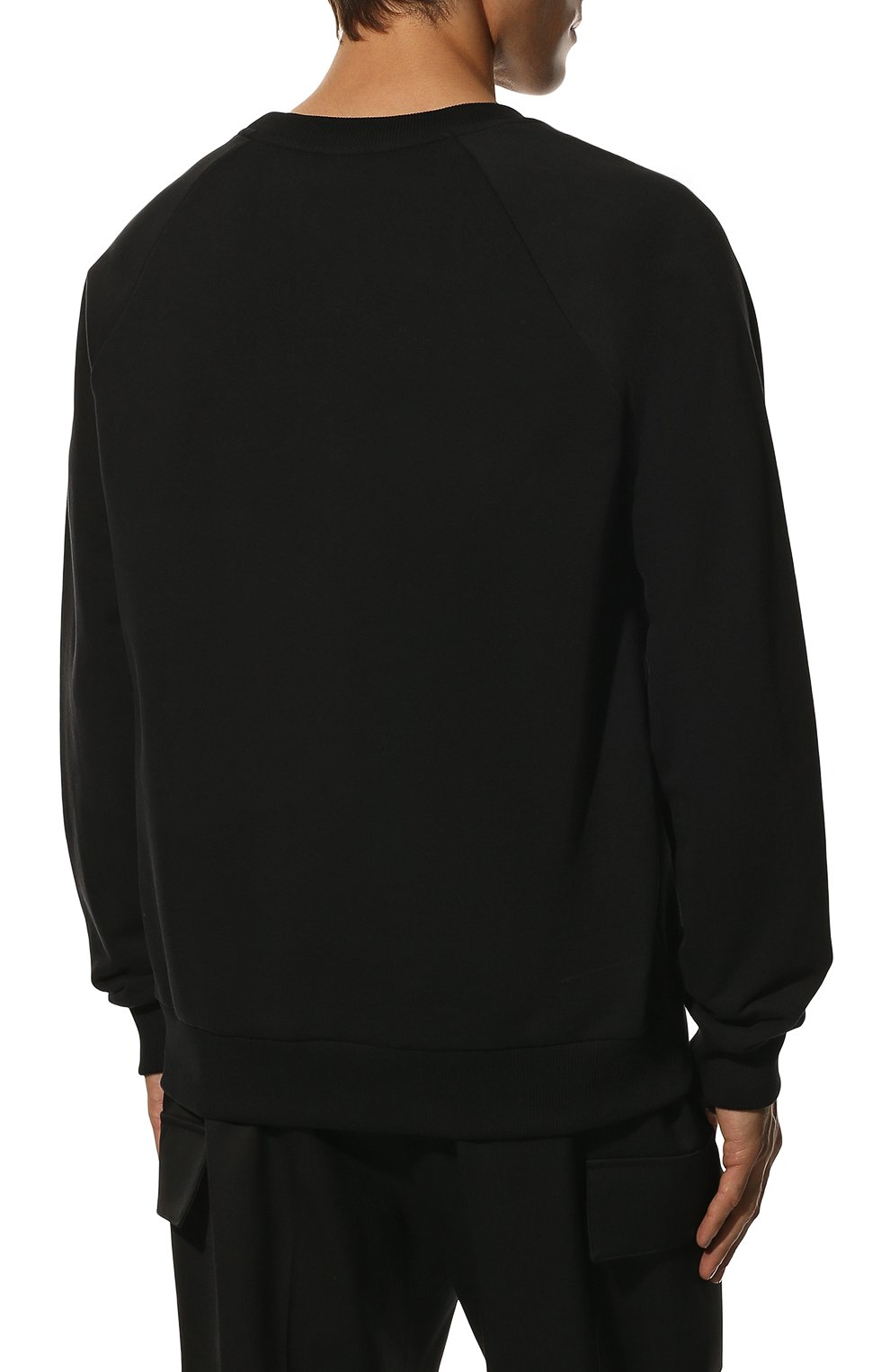 Хлопковый свитшот BALMAIN черного цвета по цене 59150 руб., арт. WH1JQ005/B125, фото 4 Хлопковый свитшот BALMAIN, арт. WH1JQ005/B125, фото 4