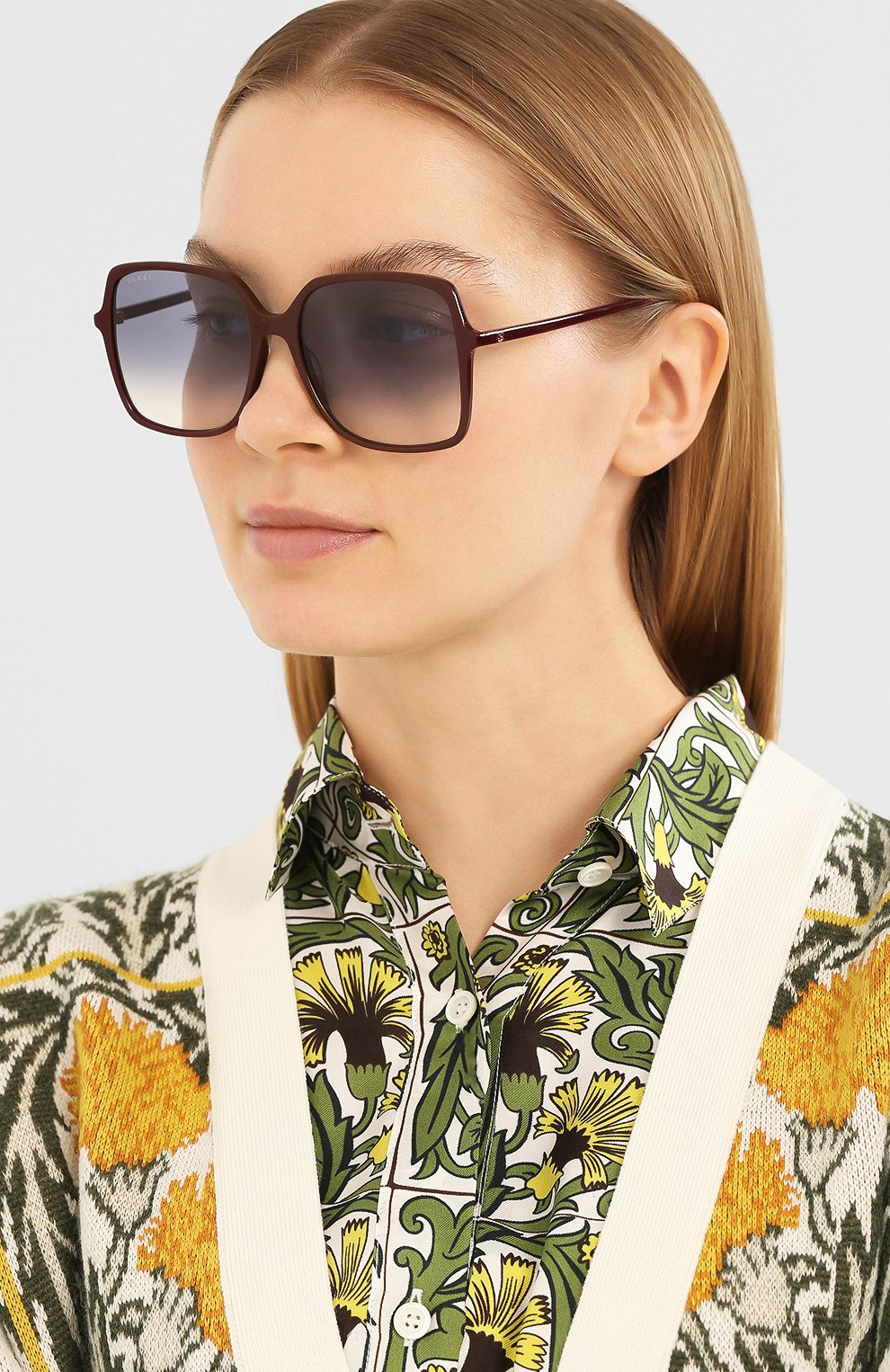 Солнцезащитные очки GUCCI бордового цвета по цене 29900 руб., арт. GG0544 003, фото 2 Солнцезащитные очки GUCCI, арт. GG0544 003, фото 2