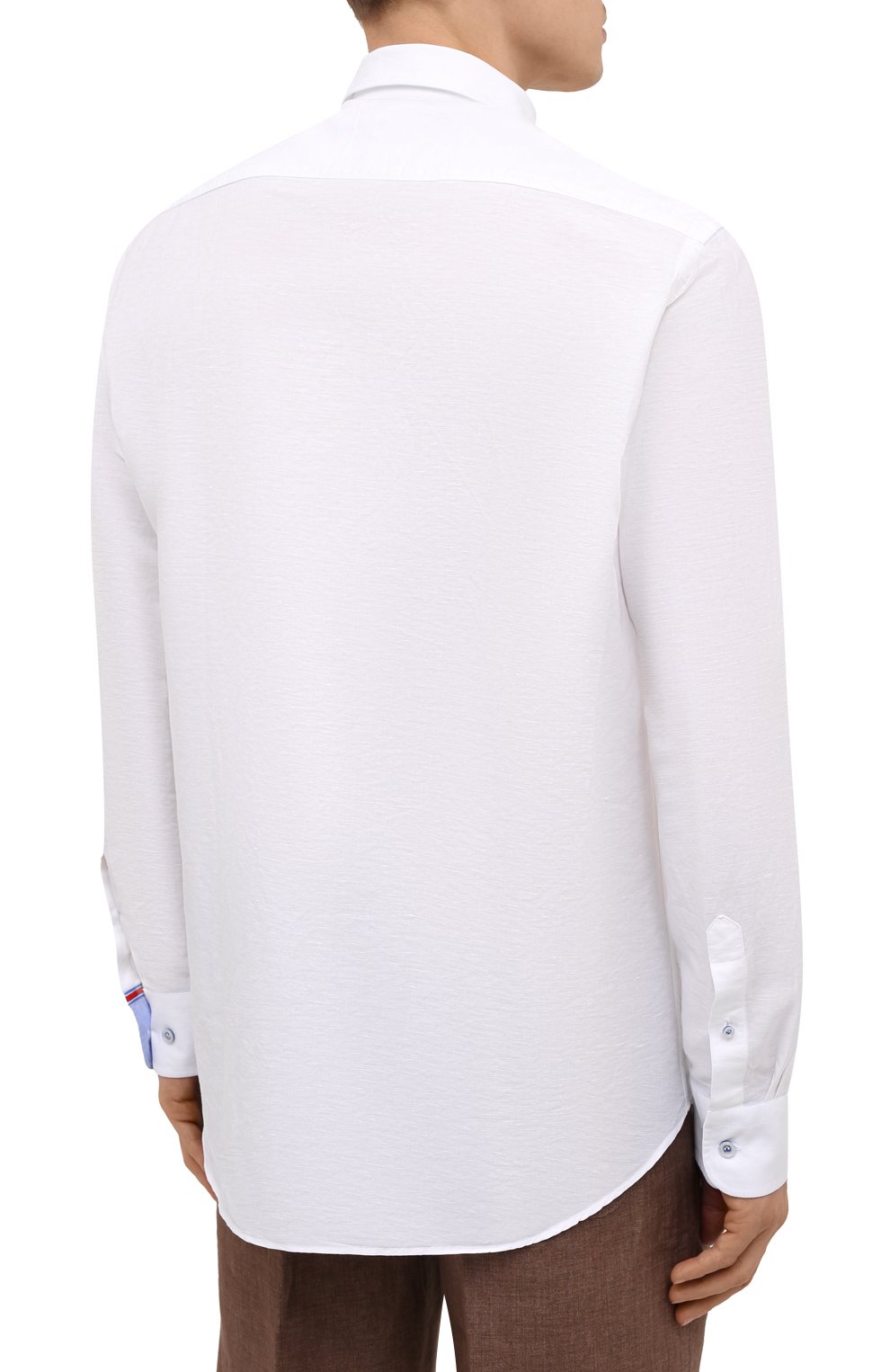 Рубашка из хлопка и льна PAUL&SHARK белого цвета по цене 19550 руб., арт. 21413002/F5H, фото 4 Рубашка из хлопка и льна PAUL&SHARK, арт. 21413002/F5H, фото 4