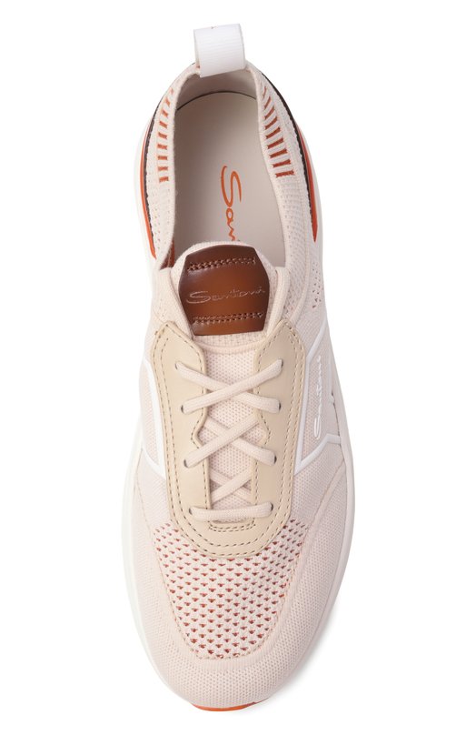 Текстильные кроссовки Bounce Santoni MBBG22154BART0TZ Бежевый  MBBG22154BART0TZ Фото 5
