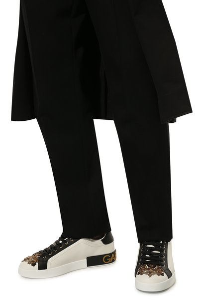 Кожаные кеды portofino DOLCE & GABBANA, арт. CS1772/B5925, фото 3