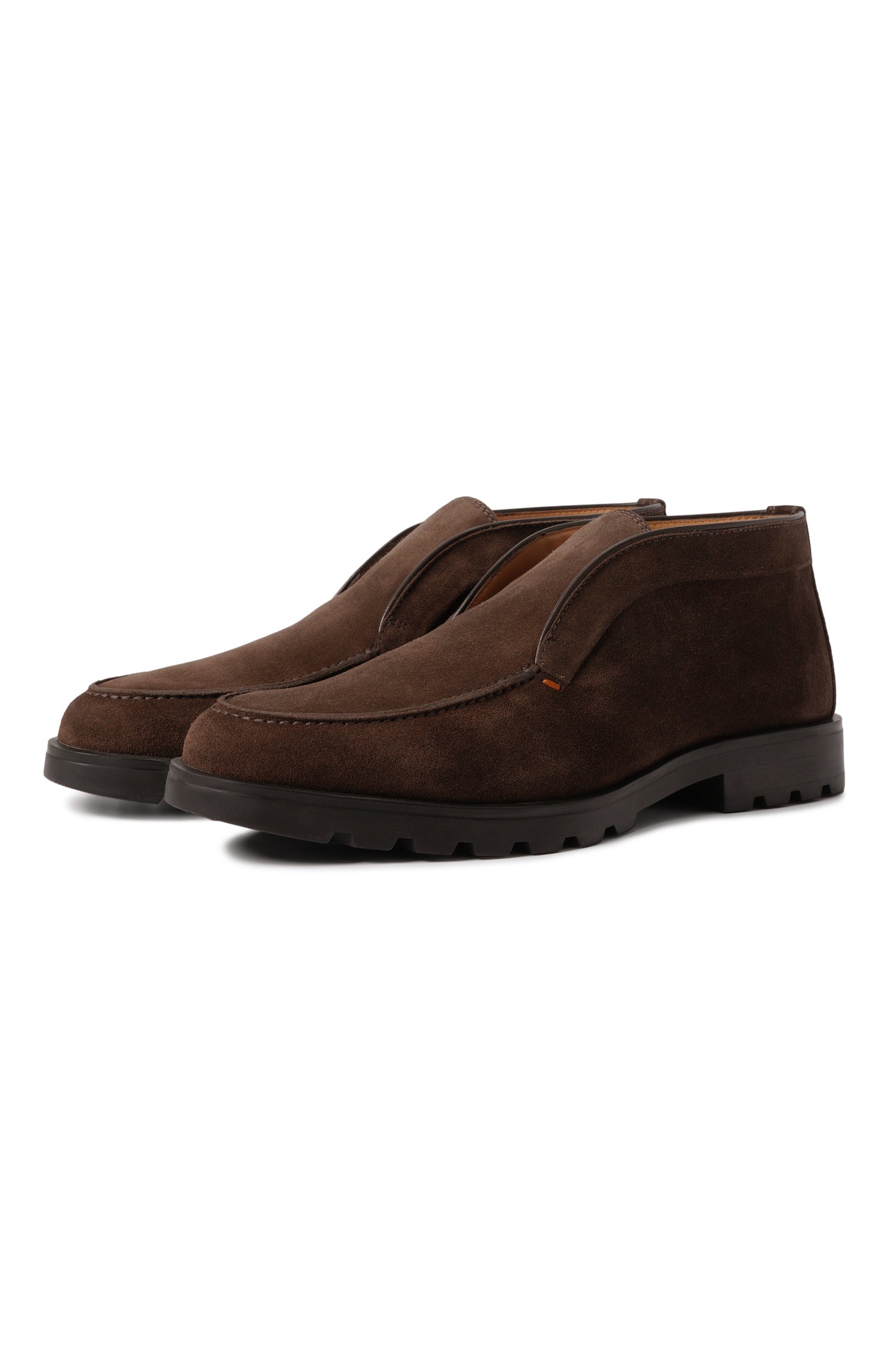 Замшевые ботинки detroit SANTONI темно-коричневого цвета по цене 83500 руб., арт. MGDG17823NE0BSEY, фото 1 Замшевые ботинки detroit SANTONI, арт. MGDG17823NE0BSEY, фото 1