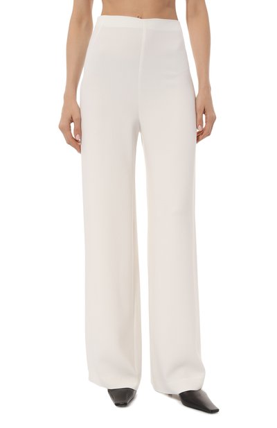 Шелковые брюки CHAPURIN белого цвета по цене 42500 руб., арт. P/19447/27899-м/SS23, фото 3 Шелковые брюки CHAPURIN, арт. P/19447/27899-м/SS23, фото 3