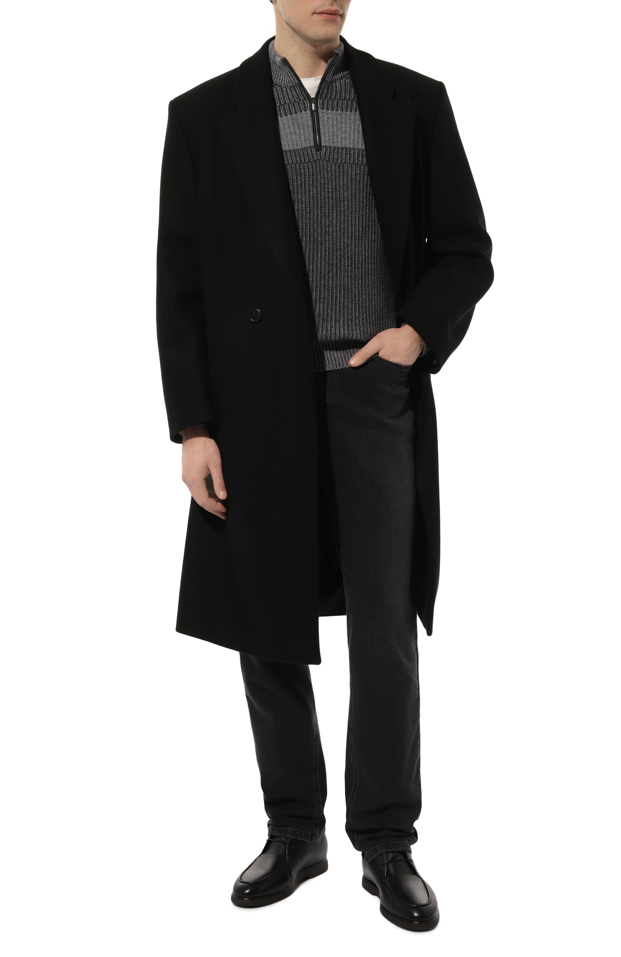 Свитер из кашемира и шерсти ZILLI темно-серого цвета по цене 122500 руб., арт. KZMC01M0223VBIC00, фото 2 Свитер из кашемира и шерсти ZILLI, арт. KZMC01M0223VBIC00, фото 2