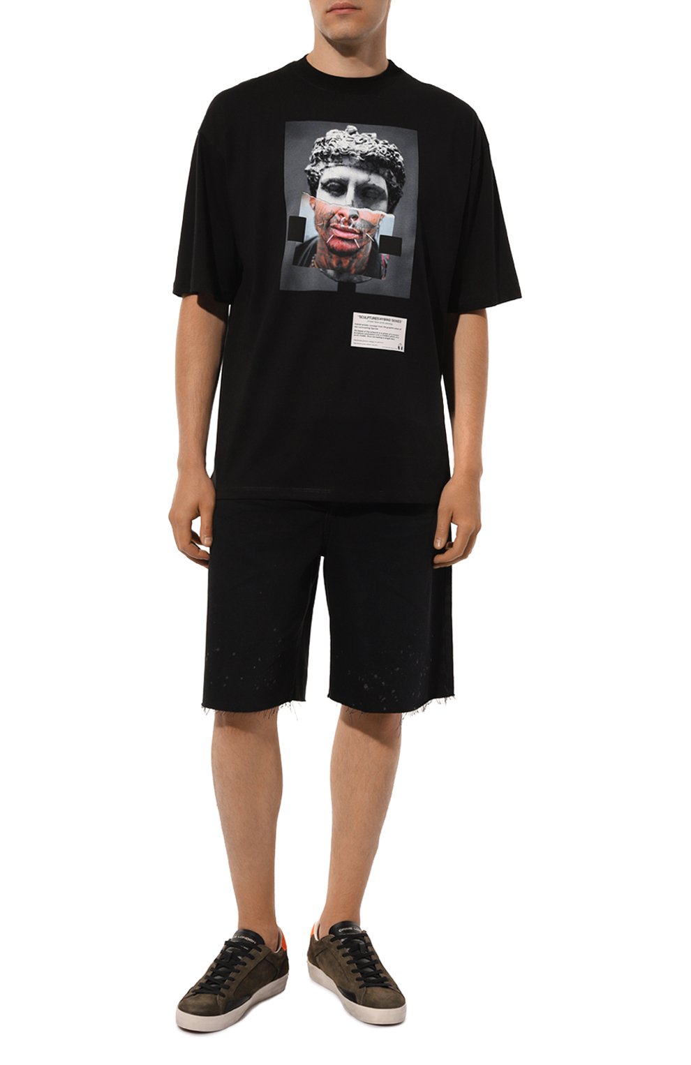 Хлопковая футболка DIEGO VENTURINO черного цвета по цене 17500 руб., арт. D3W4DVTS0HPP, фото 2 Хлопковая футболка DIEGO VENTURINO, арт. D3W4DVTS0HPP, фото 2