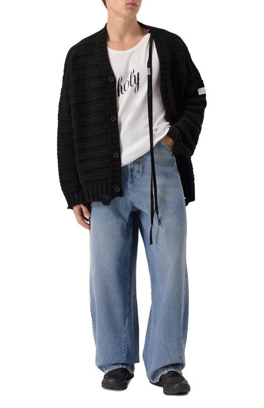 Хлопковая майка Ann Demeulemeester C000-M-JT020-12-FA045-099 Белый  C000-M-JT020-12-FA045-099 Фото 2