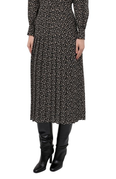 Шелковая юбка CELINE черно-белого цвета по цене 251000 руб., арт. 2J026479K, фото 4 Шелковая юбка CELINE, арт. 2J026479K, фото 4