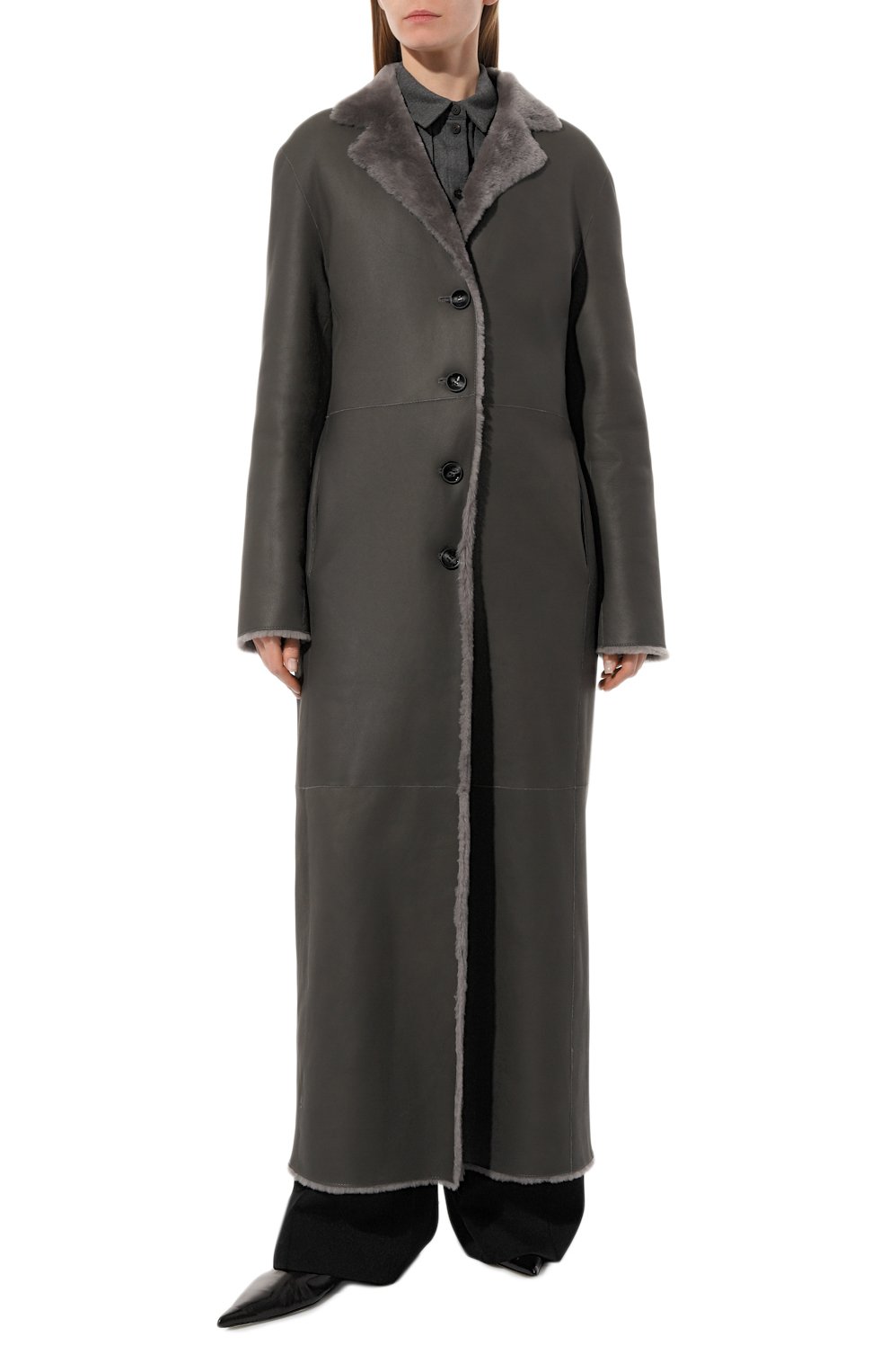 Двусторонняя дубленка из овчины SASHAVERSE, арт. CS004/Grey/W24, фото 3