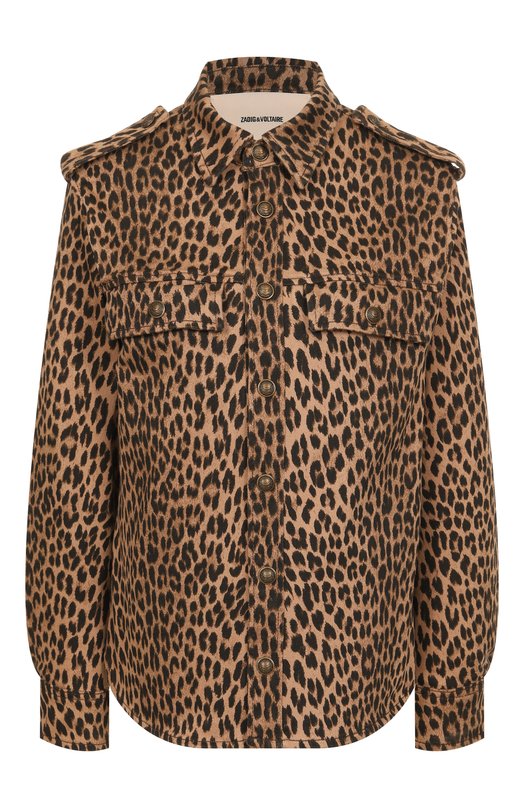 Джинсовая рубашка Zadig and Voltaire WWSH02260 Леопардовый WWSH02260