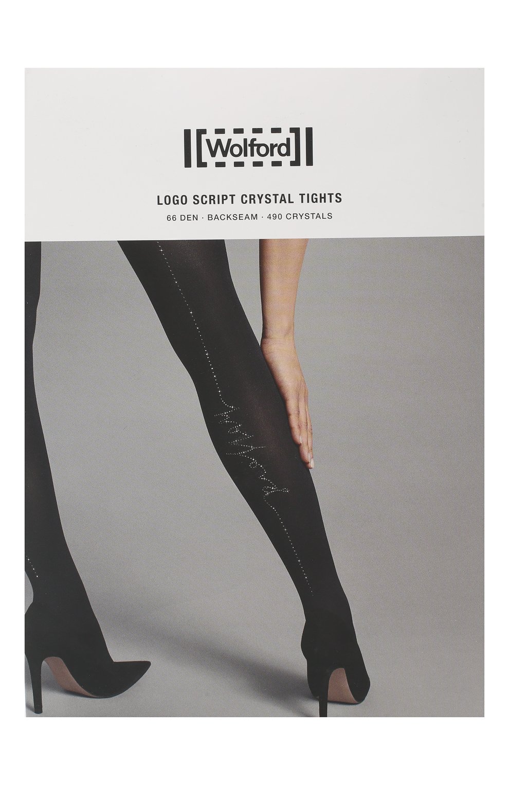 Колготки logo script crystal WOLFORD черного цвета по цене 10100 руб., арт. 14843, фото 1 Колготки logo script crystal WOLFORD, арт. 14843, фото 1
