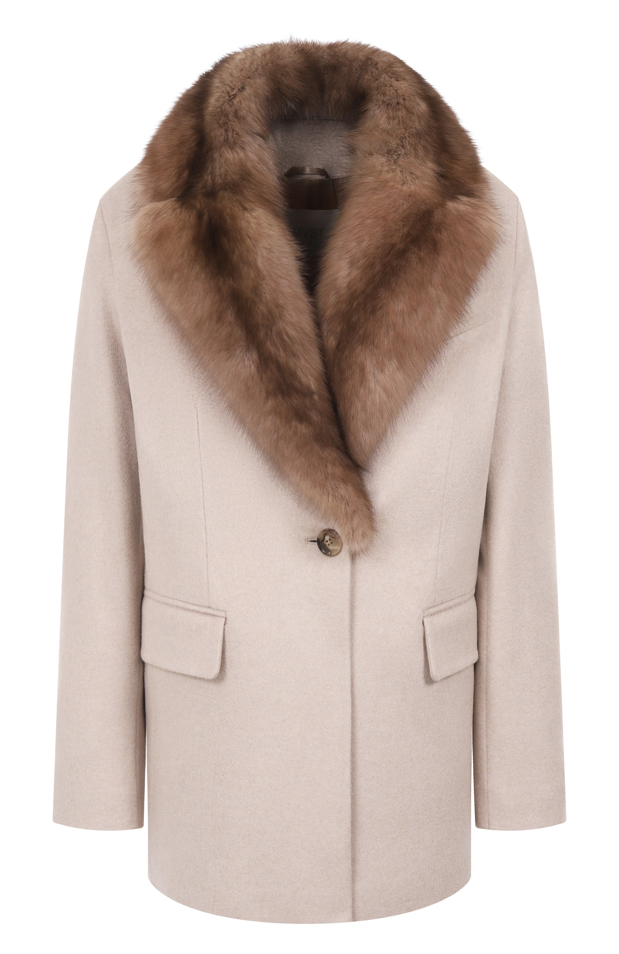 Кашем ировое полупальто с отделкой из соболя MVST, арт. M25.1MW.C004/LC1588, фото 1
