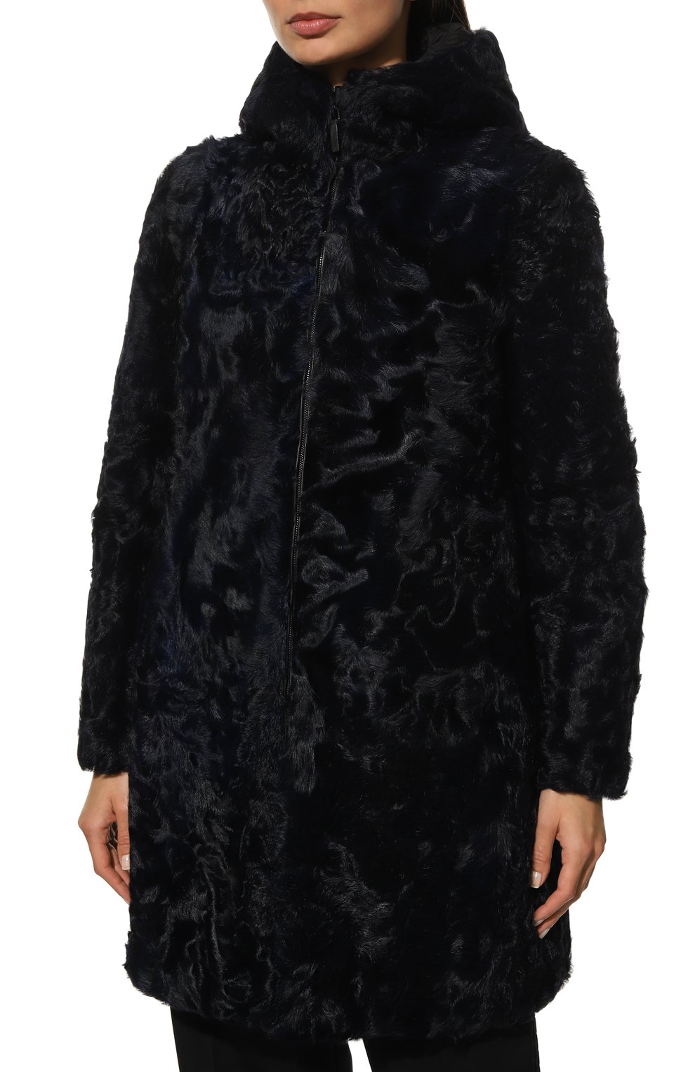 Двусторонняя шуба GIORGIO ARMANI темно-синего цвета по цене 584000 руб., арт. 1AL05P/1AP21, фото 3 Двусторонняя шуба GIORGIO ARMANI, арт. 1AL05P/1AP21, фото 3