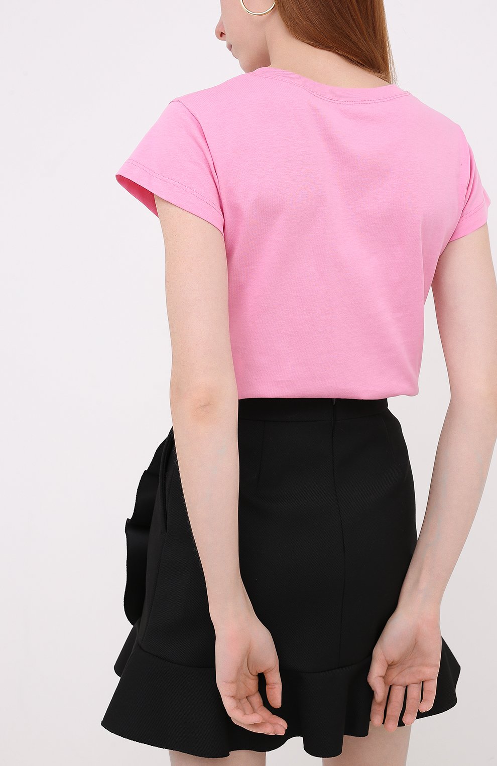 Хлопковая футболка REDVALENTINO розового цвета по цене 14250 руб., арт. UR3MG06X/59S, фото 4 Хлопковая футболка REDVALENTINO, арт. UR3MG06X/59S, фото 4