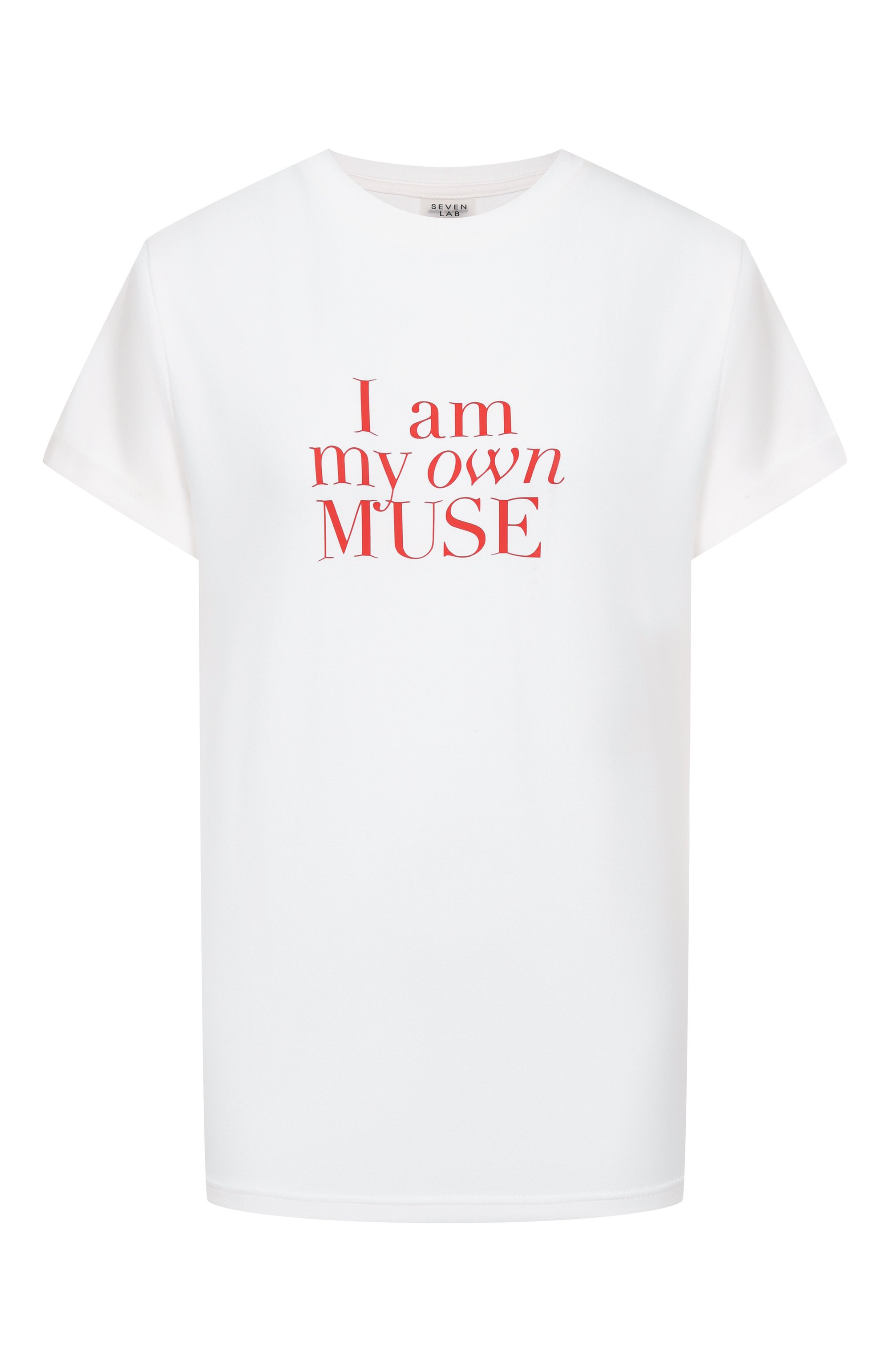 Хлопковая футболка SEVEN LAB белого цвета по цене 8190 руб., арт. CTR1.01.100.257.08109, фото 1 Хлопковая футболка SEVEN LAB, арт. CTR1.01.100.257.08109, фото 1