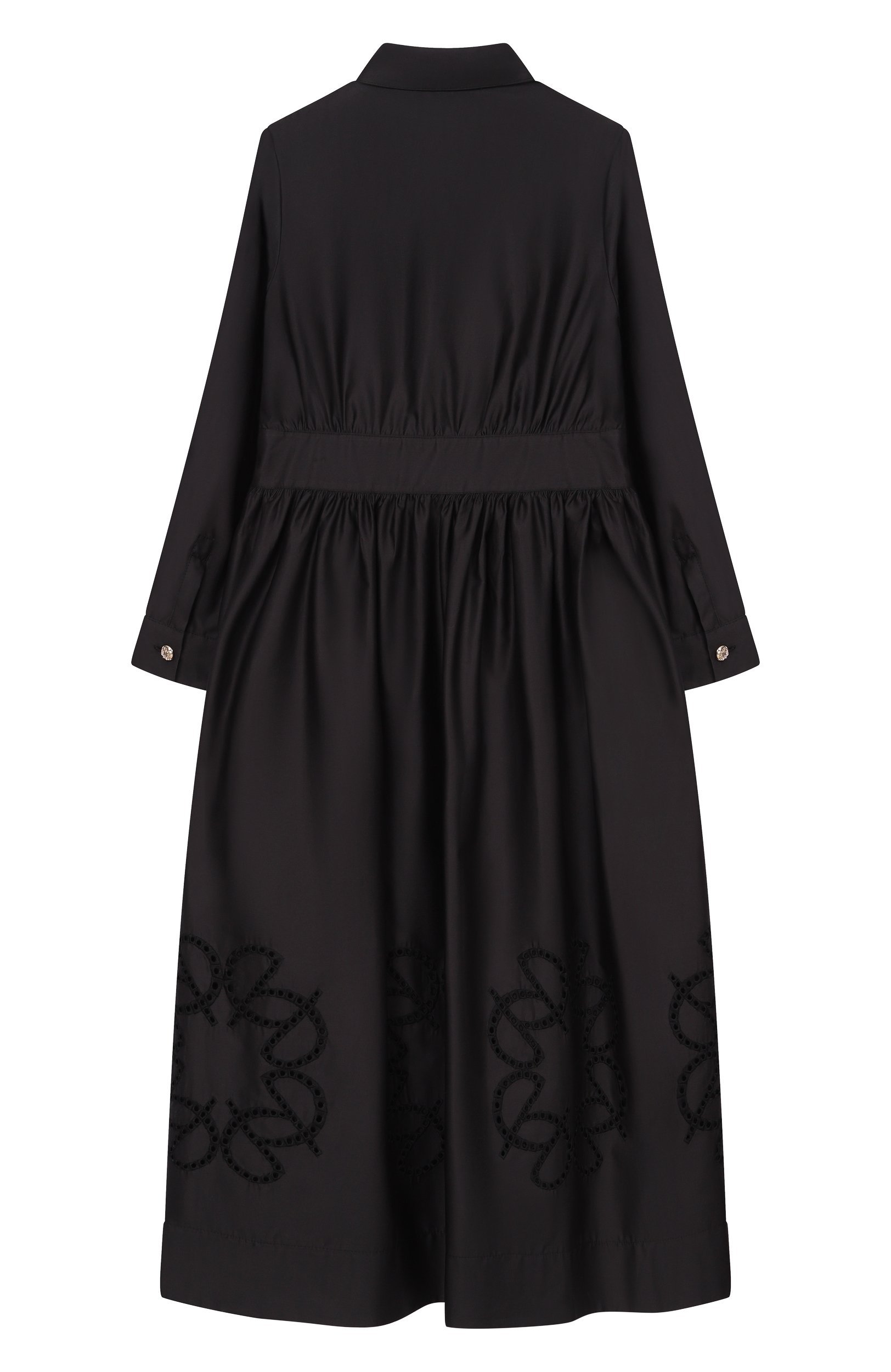 Хлопковое платье ELIE SAAB JUNIOR черного цвета по цене 103500 руб., арт. EFAB127 MX/TS0724RIC06_001, фото 2 Хлопковое платье ELIE SAAB JUNIOR, арт. EFAB127 MX/TS0724RIC06_001, фото 2