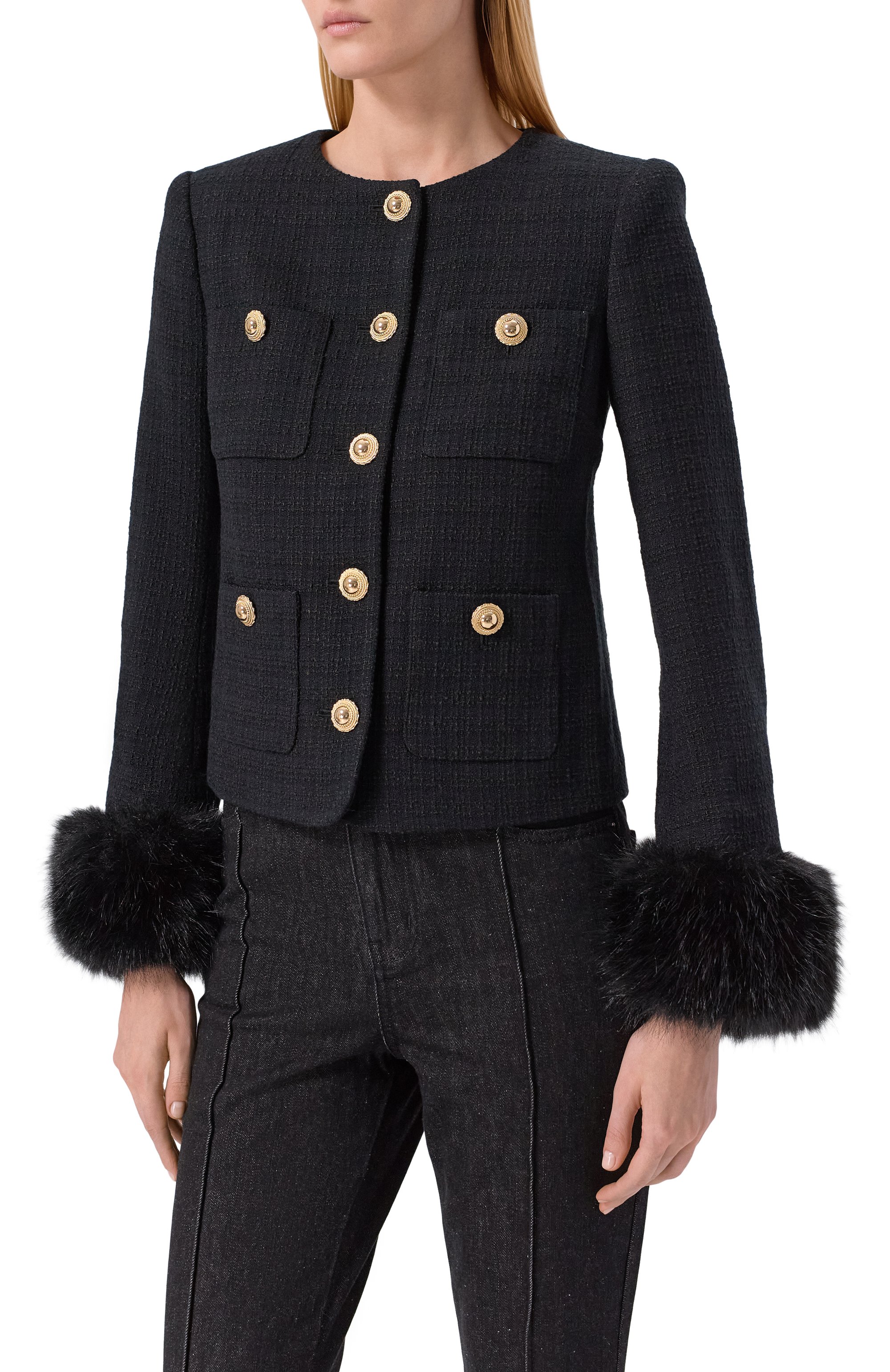 Твидовый жакет SELF-PORTRAIT, арт. AW25088JB, фото 3