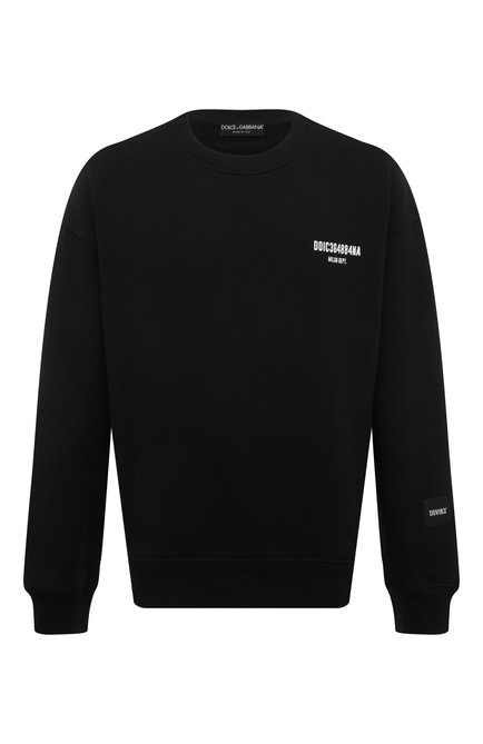Мужской хлопковый свитшот dgvib3 DOLCE & GABBANA черного цвета, арт. G9AQVT/G7K3K | Фото 1 (Материал внешний: Хлопок; �Длина (для топов): Стандартные; Драгоценные камни: Проставлено; Материал сплава: Проставлено; Рукава: Длинные)