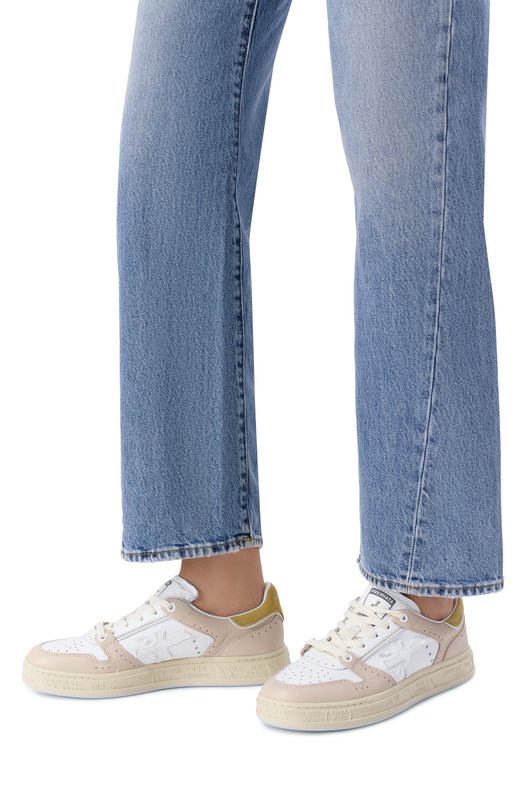 Кожаные кеды Quinn-D Premiata QUINND/VAR 8217 Бежевый  QUINND/VAR 8217 Фото 2