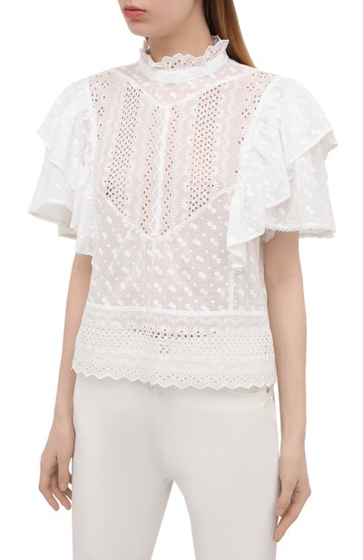 Хлопковый топ ISABEL MARANT ETOILE, арт. HT2040-21P032E/TIZAINA, фото 3