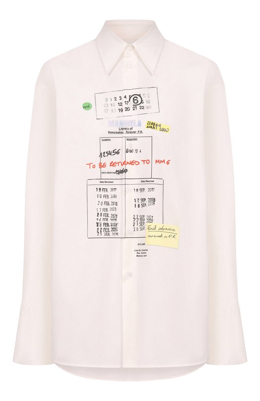 Хлопковая рубашка MM6 S52DL0237/M35480 Белый S52DL0237/M35480