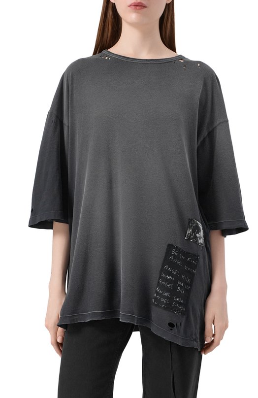 Хлопковая футболка Ann Demeulemeester B0013244/FA637 Серый  B0013244/FA637 Фото 3