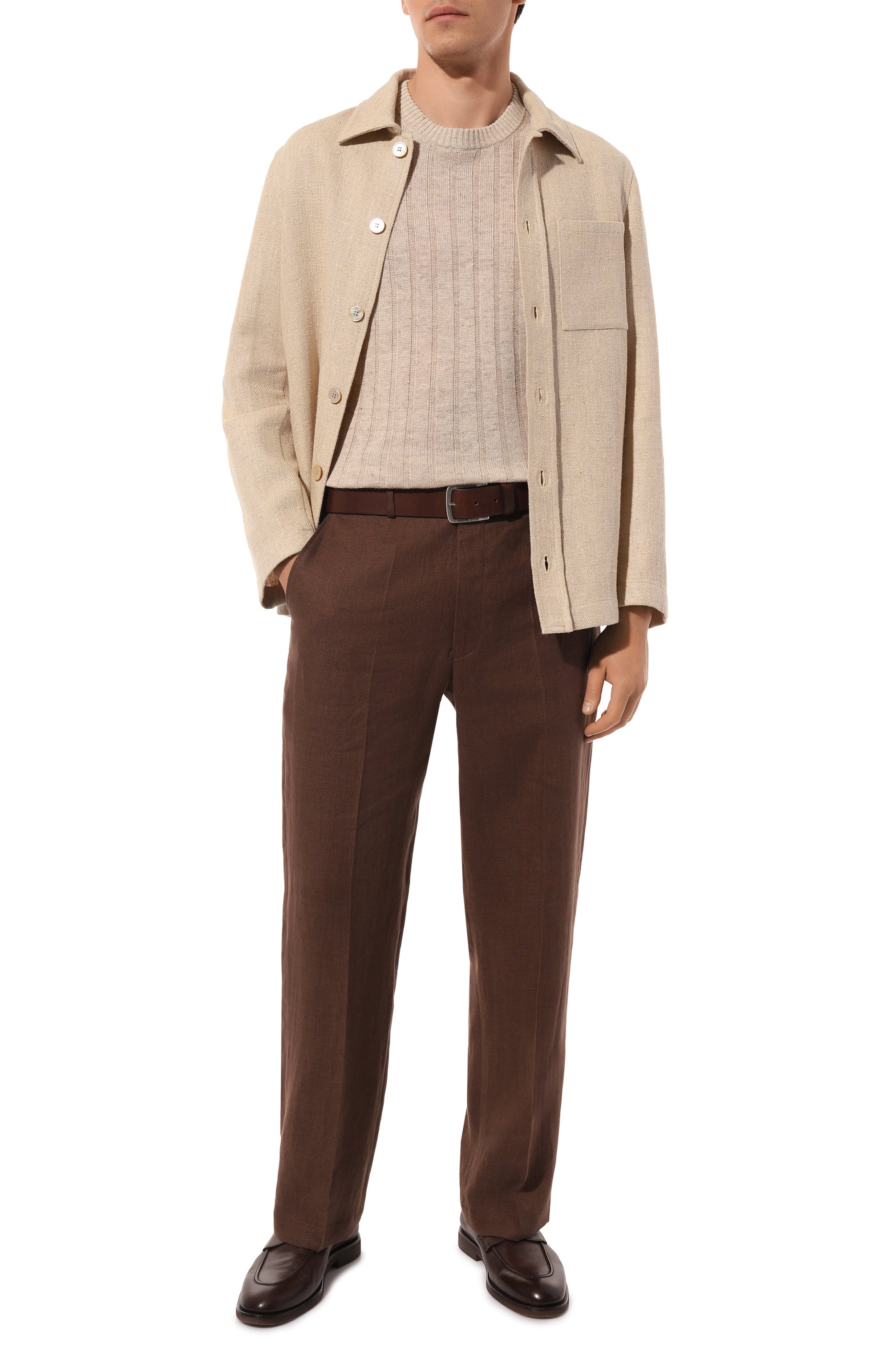 Джемпер изо льна и хлопка BRUNELLO CUCINELLI бежевого цвета по цене 116000 руб., арт. M2L70B2273, фото 2 Джемпер изо льна и хлопка BRUNELLO CUCINELLI, арт. M2L70B2273, фото 2