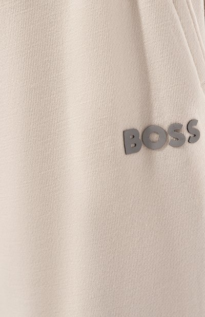 Хлопковые джоггеры BOSS молочного цвета по цене 9000 руб., арт. 50489733, фото 5 Хлопковые джоггеры BOSS, арт. 50489733, фото 5