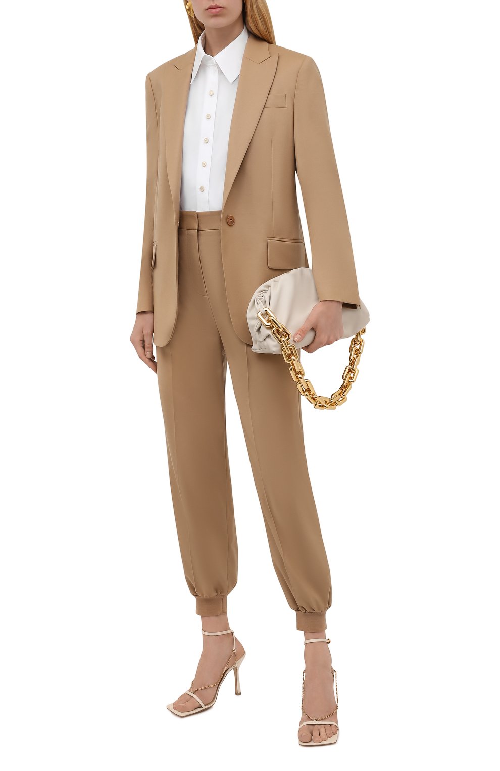 Шерстяные джоггеры STELLA MCCARTNEY светло-бежевого цвета по цене 64250 руб., арт. 603276/SNB53, фото 2 Шерстяные джоггеры STELLA MCCARTNEY, арт. 603276/SNB53, фото 2